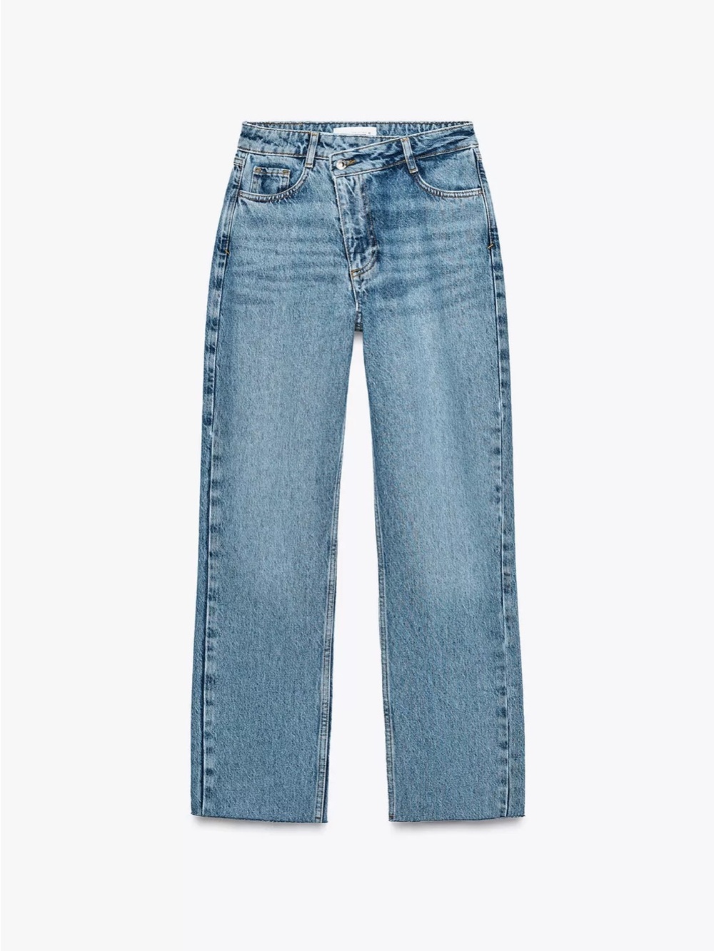 Zara Straight Leg Jeans in Light Blue Denim